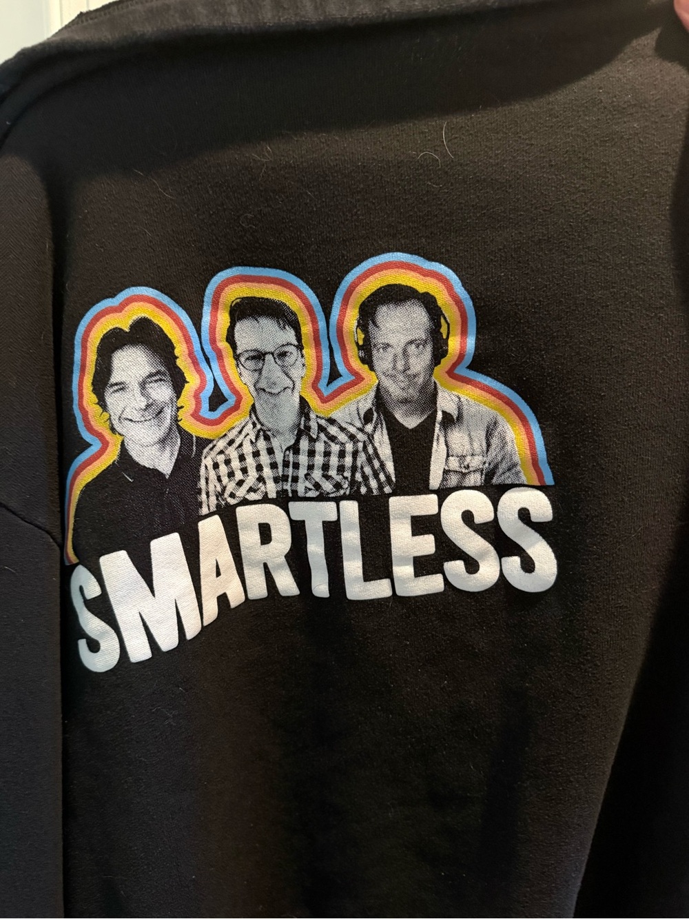 SmartLess Black Zip-Up Hoodie Podcast Merch - Picture 3 of 6